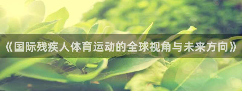 三亿体育：《国际残疾人体育运动的全球视角与未来方向》