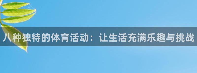 三亿体育网页版：八种独特的体育活动：让生活充满乐趣与挑战