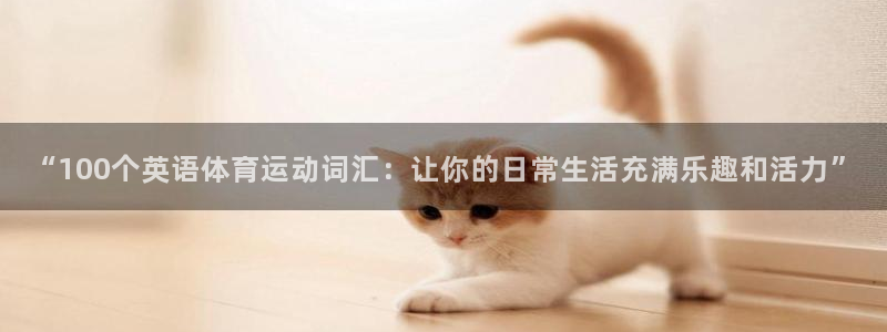 三亿体育网：“100个英语体育运动词汇：让你的日常生活充满乐趣和活力”